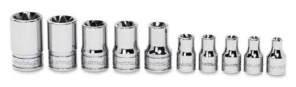 Juego de Dados Poco Profundos TORX® con Cuadro de Combinación de 10 pz